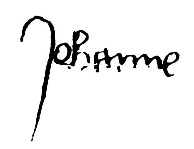 Signature of Jeanne d'Arc. She used the contemporary spelling of Johanne.